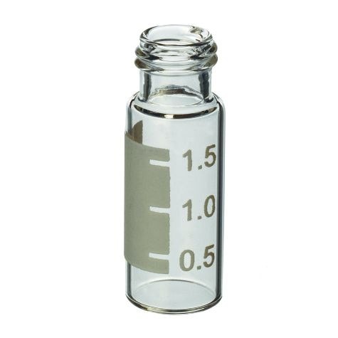 Short-Cap Vial with Grad Marking Spot, 9-425 Screw-Thread, 2.0 mL, 9 mm, 12 x 32 (vial only), Clear, 1000-pk.