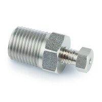 Valco Fitting, Male Pipe to Valco Internal Adapter, 1/8" NPT male to 1/16" ZDV, 1.00 mm Bore, ea.