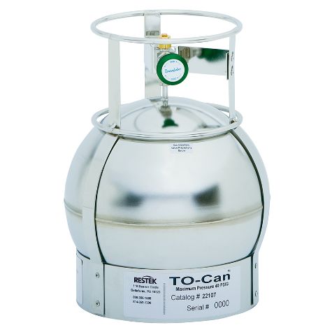 TO-Can Air Sampling Canister, 1 L, 1/4" Swagelok SS4H Bellows-Sealed Valve, 2-Port Only, Stainless Steel Only