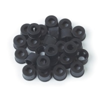 Screw Thread Vial Caps, Polypropylene, Open-Hole, Black, 2.0 mL, 8 mm, 100-pk.