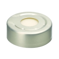 Aluminum Crimp-Top Pressure Release Seals and PTFE/Silicone Septa, Silver, Preassembled, 20 mm, 100-pk.