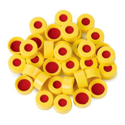Restek Caps, Short Screw, 9mm Yellow PTFE/Sil/PTFE Pack of 1000