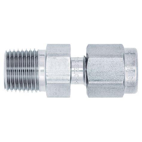 Swagelok Fitting, 1/8 to 1/8 NPT Male Connector, Stainless Steel, 2-pk.