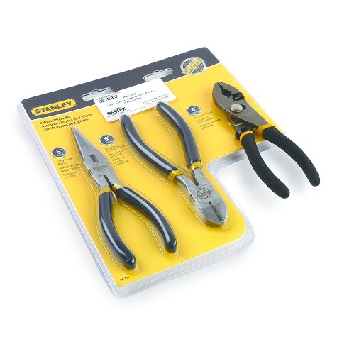 Plier Set, Includes 6 Nose/Side Cutter, 6 Wire Cutter and 6 Adjusting Pliers